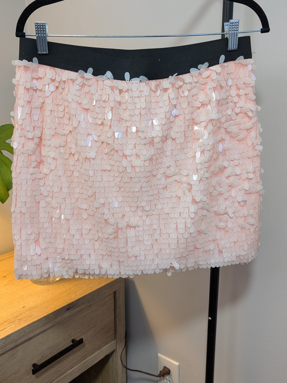 Candies Sequin-Embellished Pink Skirt